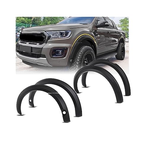 4'' FENDER FLARES WHEEL ARCH EXTENSION Compatible For FORD RANGER XL XLT WILDTRAK T8 2020 2021 2022 MUDGUARD DOUBLE CAB 4X4 CAR ACCESSORIES(With sensor hole)