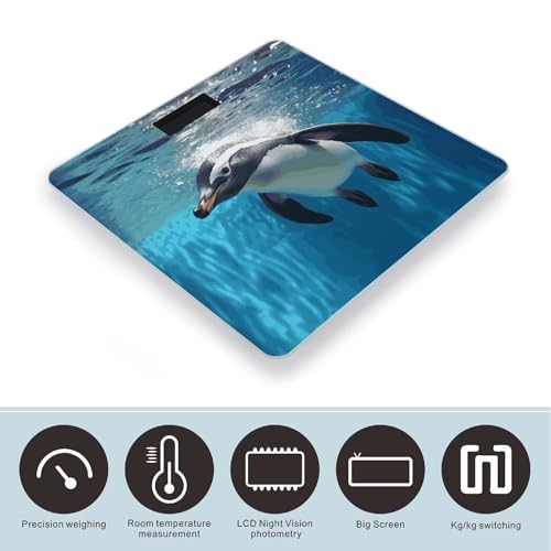 Báscula digital Swimming Penguin para baño 400 lb miniatura 3