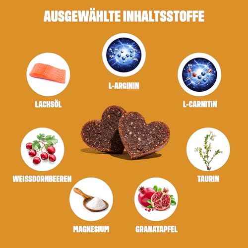 ivvi Cardio für Hunde – 60 weiche Snacks mit L-Carnitin, Taurin, L-Arginin, Magnesium, Lachsöl, Weißdornbeeren & Granatapfel… – Ansicht 2