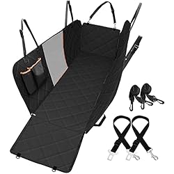 HoneyGuaridan Funda de Asiento Trasero de Coche Antideslizante para Perros y Mascotas – Resistente al Agua y Hamaca Convertible con Solapas Laterales Extras (138x148cm)