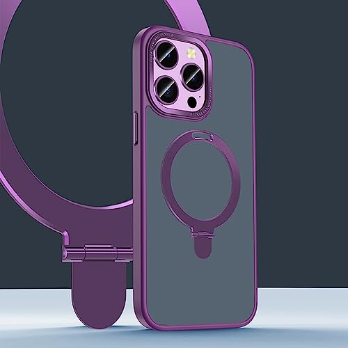 Coque iPhone 14 Pro Max magnétique violet foncé LVTFCO avec support