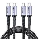 2m USB 4線2本、SUMPK 240 W USB CからUSB C線、高速40 Gbpsデータ、8 K 60 Hz、5 K 60 Hz、4 K 144 Hzディスプレイ表示PD線互換Thunderbolt 4/3、iPhone 15 Pro/15 ProMax、ディスプレイ
