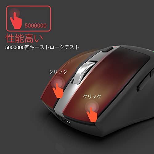Arteck マルチデバイス 無線 ワイヤレスBluetoothマウス 2.4GHz USB レシバー 人間工学設計 右手静音クリック コンピューター、デスクトップ、PC、ラップトップ、Mac、iPadとWindows10/8 iPad OSとの交換性あり黒