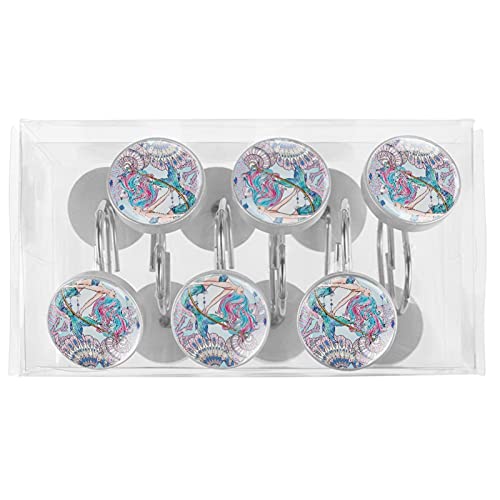 Crochets rideau de douche sirène finitions soignées et double suspension