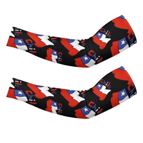 Chilean Flag Chile Ice Silk Arm Sleeves Cooling Sun Protection Arm Sleeve for Men Women L