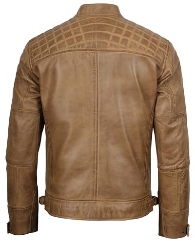 Image of Disc Big And Tall Leather Jackets - Men Leather Jackets Big And Tall | [1122933] D1 Camel, MT