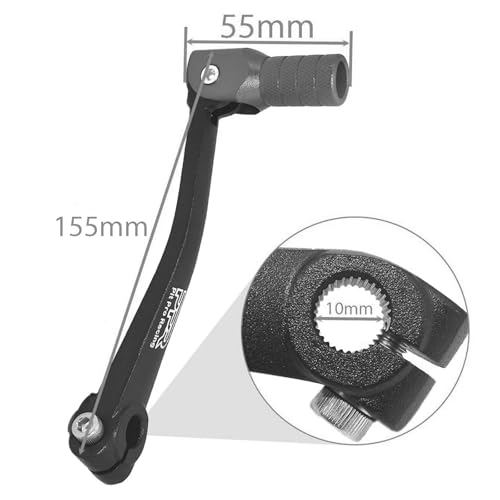 Image of CNC Aluminum Gear Shifter Lever, Foldable Gear Shift Lever Fit for 50cc 110cc 250cc CRF50 XR50 XR CRF Dirt Pit Monkey Bike Motorcycle ATV Quad Accessories Parts (Black&Silver)