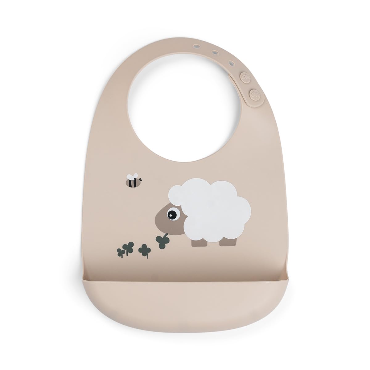 Done By Deer Sheepy Sand Silicone Bib Parent, Beige, One Size