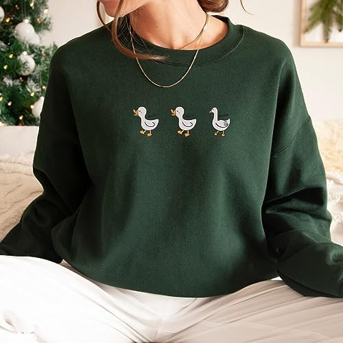Embroidered Duck Duck Goose Sweatshirt, Funny Duck Goose Tee Gift, Cute Animal Hoodie Embroidery, Cute Goose Gift, Present for Her, Cute Animal Lover Gift2
