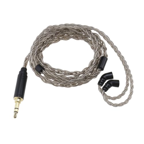 The Lord of the Tools 4 Core 2Pin Earphone Replacement Cable Silver Plated Detachable Earphone Cable 3.5mm Plug Connector Cable Compatible with BLON BL-03 Earphones