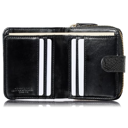 Align mini type Bi-Fold Wallet wallet Leather made by TUSCANIA in Italy Cowhide ART.GRETA Women's Elegant, easy-to-use and beautiful In gift box(Black)4