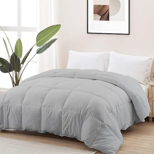 La mejor selección de Oferta edredones del mes. 43 NANWEI Edredón Acolchado para Toda Estación, Ultra Suave Hipoalergénico Relleno de Microfibra para Usar como Edredón o con Funda Duvet (Gris Claro, Individual)