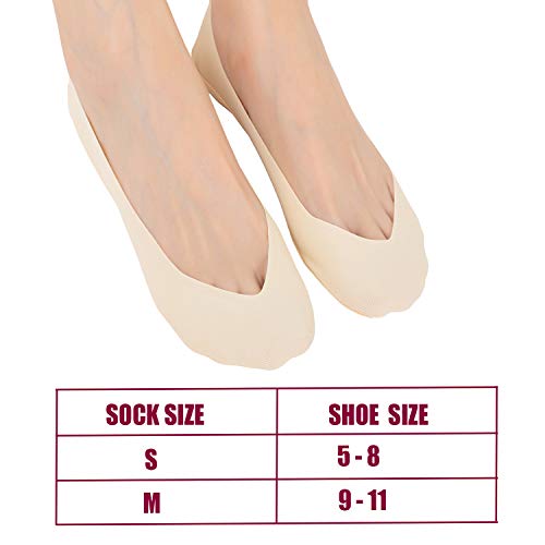 Image of Womens No Show Thin Socks Cotton Nylon Low Cut Liner Non Slip hidden Invisible Socks for Flats Sneaker 5 pack