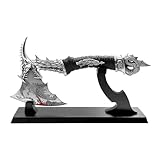 14.5' Fantasy Dragon Axe Wtih Wood Stand, Gift for Xmas, Home Tabletop Decoration