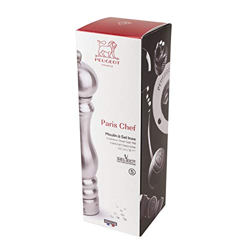 Moulin à sel 18 cm PSP Paris Chef inox pour éviter le sel bloqué
