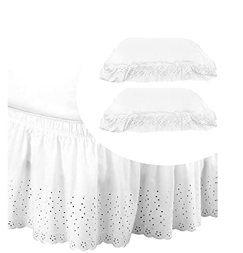 Jupe De Lit Matelassée Vintage Charter Club - Blanche, Taille Double, à Volants