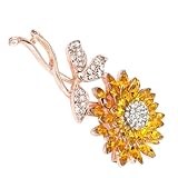 YARNOW Broche Tournesol Alliage Femme Épingle Fleur Décorative pour Robe Veste Mariage C...