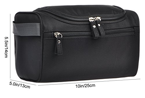 Image of Mens Travel Shaving Toiletry Bag Small Hanging Wash Organizer Dopp Kit Travel Accessories, Black