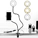 B-Land Cell Phone Holder with Selfie Ring Light for Live Stream, Flexible Mobile Phone Clip Holder Lazy Bracket Desk Lamp LED Light for Bedroom, Office, Kitchen, Bathroom (Black)