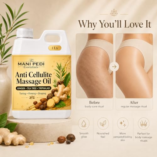 Image of TMPE Anti Cellulite Shape-Up Slimming Massage Oil with Natural power of Triphaladi, Ginger & Tea-Tree Oils - 1Ltr