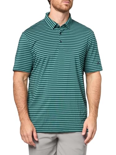 adidas Men's Ultimate365 Stripe Polo Shirt, Aurora Ivy/Preloved Teal, Small