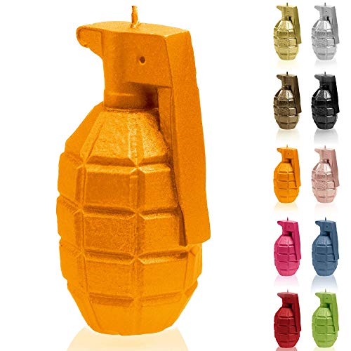 Candellana Handmade Grenade Candle Gift- Funny - Decorative Candle - Home Decor Gift Idea- Gifts for Friends - Cotton Wick - 25Hours Burning Time - Orange