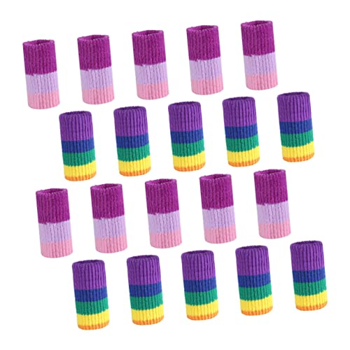 Ipetboom Rainbow Basketball Accessory 20pcs Finger Guard Nylon Elastic Sleeves Protective Finger Sleeves Sports Gear for Boys and Girls