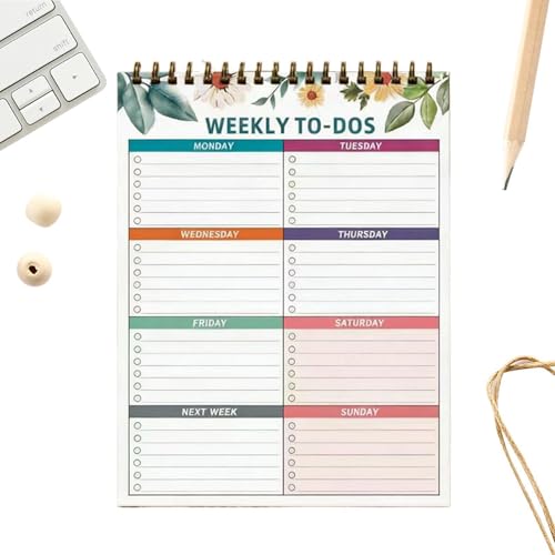 Bloc-notes Hebdomadaire et Agenda Non Daté de Bureau - Format Planificateur