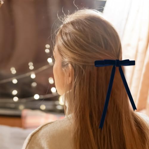 Image of Tsorode 25 Yards Velvet Ribbon for Christmas Tree Gift Wrapping,3 /8 Inch (Navy, 3 /8 inch)