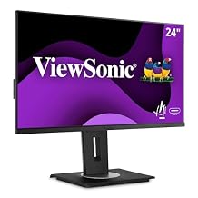 ViewSonic VG2456 24 Inch 1080p Monitor, IPS Display with 60W USB-C for Smooth Home and Office Productivity, Full Ergonomic Adjustability, RJ45, HDMI, and DisplayPort Inputs