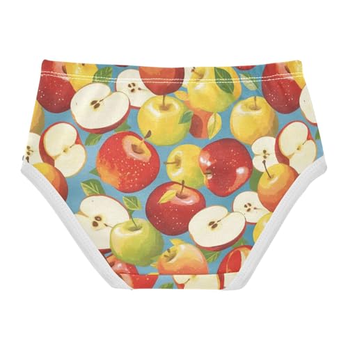Wusikd Colorful Apples Girls' Underwear Cotton Blue Girls Briefs Soft Toddler Underwear 2T2