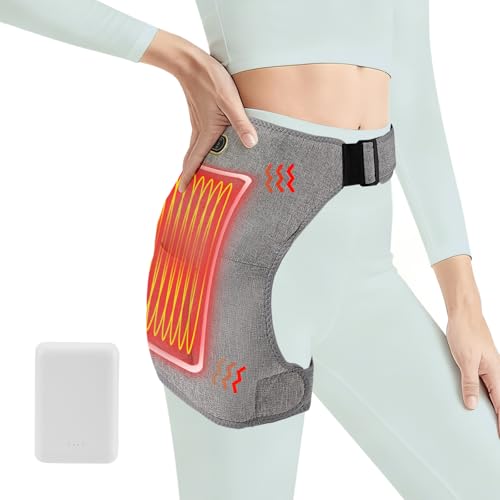 Makdly Hip Heating Pad for Sciatica Pain Relief, Cordless Heated Hip Wrap for Women Men, Electric Portable Hip Heat Pad with 10000mAh Power Bank for Lower Back, Buttocks, Thighs, 3 Temp Adjustable
