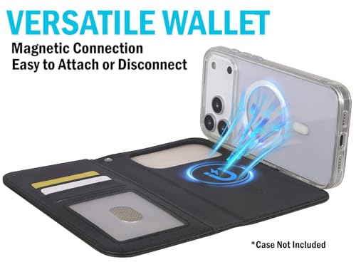 Nakedcellphone Magnetic Wallet for iPhone 17 Pro Max Case - Black Leather - image 3