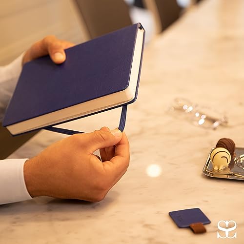 Lined-Journal-Notebook-A5-192-Thick-120-GSM-Pages-Vegan-Leather-Hardcover-with-Elastic-Closure-Lay-Flat-Design-Pen-Loop-Back-Pocket-Gift-Boxed-for-Men-Women-Saphire-Blue