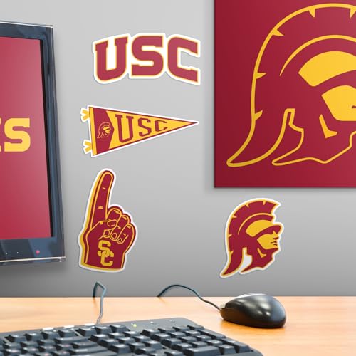 Image of University of Southern California USC 8ct Premium Vinyl Large Sticker Pack for Laptop Water Bottle Tablet Scrapbooking Skateboard Indoor Outdoor Decals