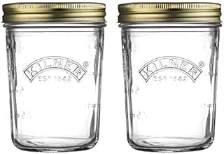 Kilner Wide Mouth Screw Top Lid Preserving Glass Jar 0.35 Litre Transparent (Pack of 2)