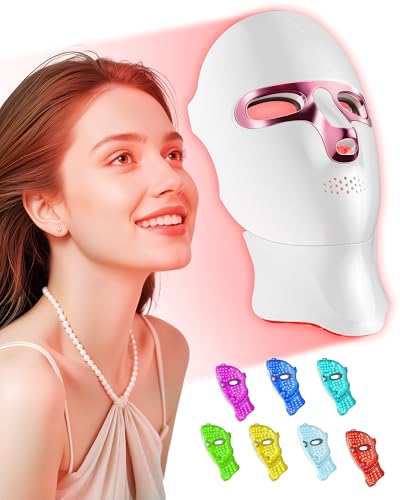 Image of Red Light Therapy for Face- LED Light Therapy Mask Skin Care Mask,Cordless LED Face Mask face & Neck Red & Infrared Lights Masks Wavelength,USB C Rechargeable for Home Use Working Travel Yoga