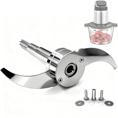 Full Stainless Steel Chopping Blade, Plastic-Free & Self-Adjustable Height Food Processor Blade Compatible with Ganiza, BUMET, SPZTJK, Homeasy & More 8 Cup/2L Bowls, Safer Baby Food Making
