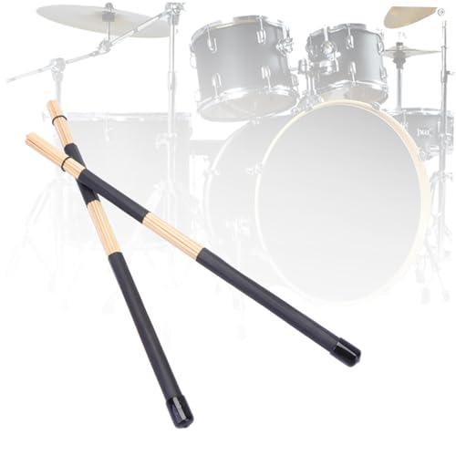Par de baquetas de madera con mango de goma para percusión miniatura 1