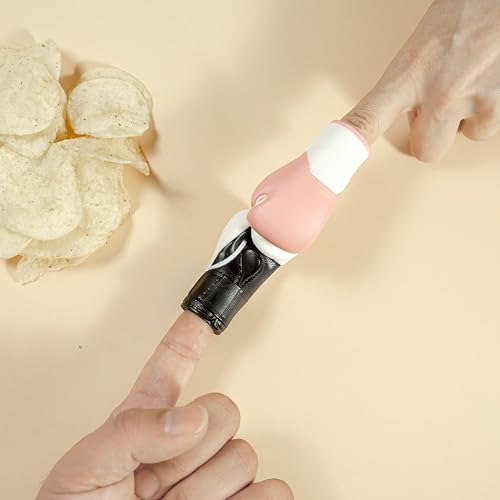 Image of Boxing Gloves Mini Finger Puppets, Knock Out Your Stress! Weird Stuff Random White Elephant Gifts, 2Pcs (White)