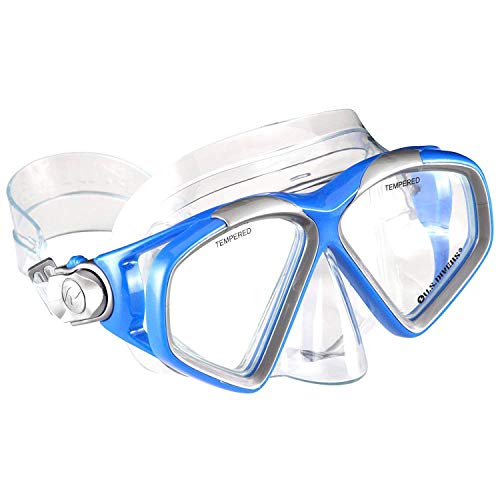 U.S. Divers Cozumel Snorkeling Set. Adult Snorkel Mask, Snorkel, Fins, and Travel Bag, X-Large 11.5 - 13, Electric Blue miniatura 2