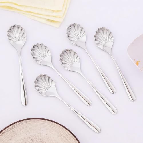Image of Culinex 18 /8 Premium Stainless Steel 6 inch Small Spoon Set of 12 for Tea, Sugar, Dessert | Silver Rustproof Flatware, Cutlery By thinKitchen (Dora)