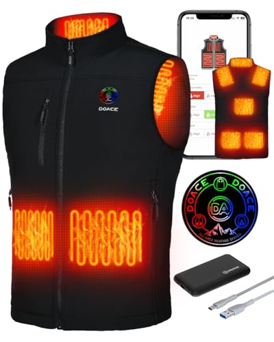 DOACE Smart Heated Vest for Men and Women with App Control and Battery Pack
