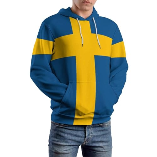 Sweat à capuche unisexe avec imprimé graphique 3D suède drapeau - 6