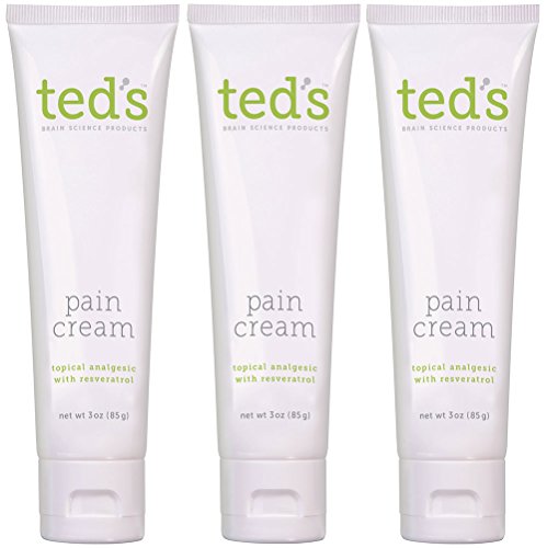 Ted's Brain Science Pain Cream with Resveratrol and 10% Methyl Salicylate, 3-Ounce (3-Pack)