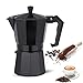 Cafetera Italiana 6 Tazas/300ml, Moka Pot, Cafetera Clásica de Espresso para estufa, Cafetera de Aluminio, para preparar Capuchino, Expresso, Moka, Carajillo y más (Negro 300 ml)