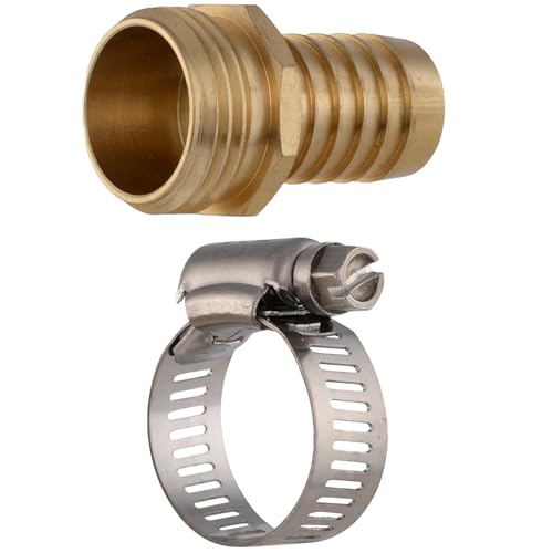 Eastman Male Garden Hose Repair Mender 5/8 Inch Barb x 5/8 Inch MHT Brass Hose Fittings EZ-20368