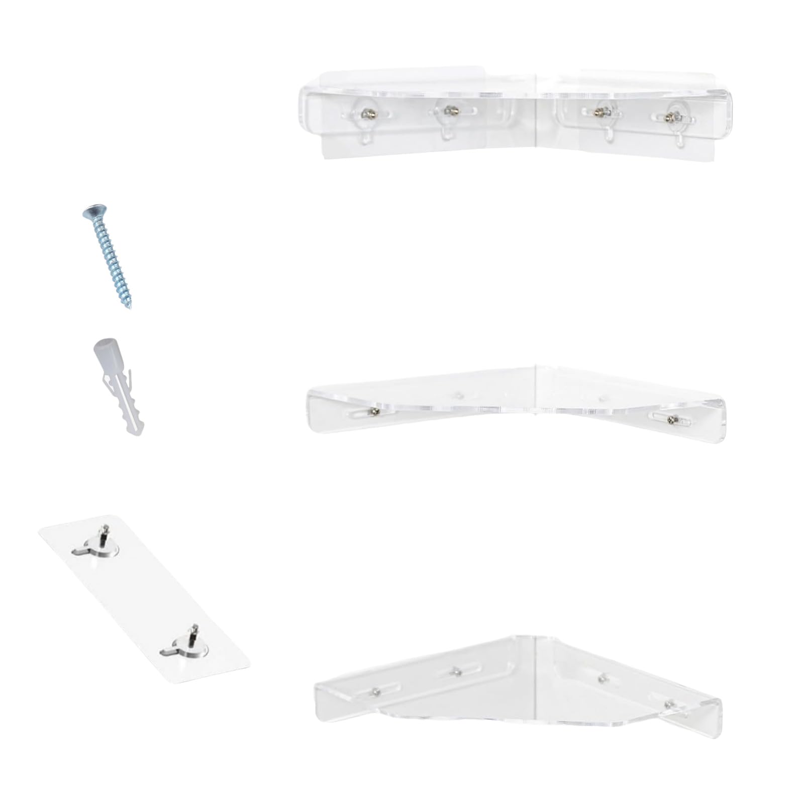 Étagères d'angle murales acryliques, support de rangement transparent pour salle de bain