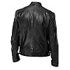 SAUTRV Faux Leather Biker Jacket Mens - Winter Leather Jackets For Men Vintage Stand Collar Leather Jacket Motorcycle Pu Faux Leather Jacket Fleece Lined Winter Outwear Leather Bomber Jacket #3
