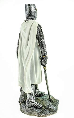 Joh. Vogler GmbH Deutscher Tempelritter mit Schwert und Schild weiß rot 30 cm Figur Templer Ritter Deko Skulptur – Bild 6